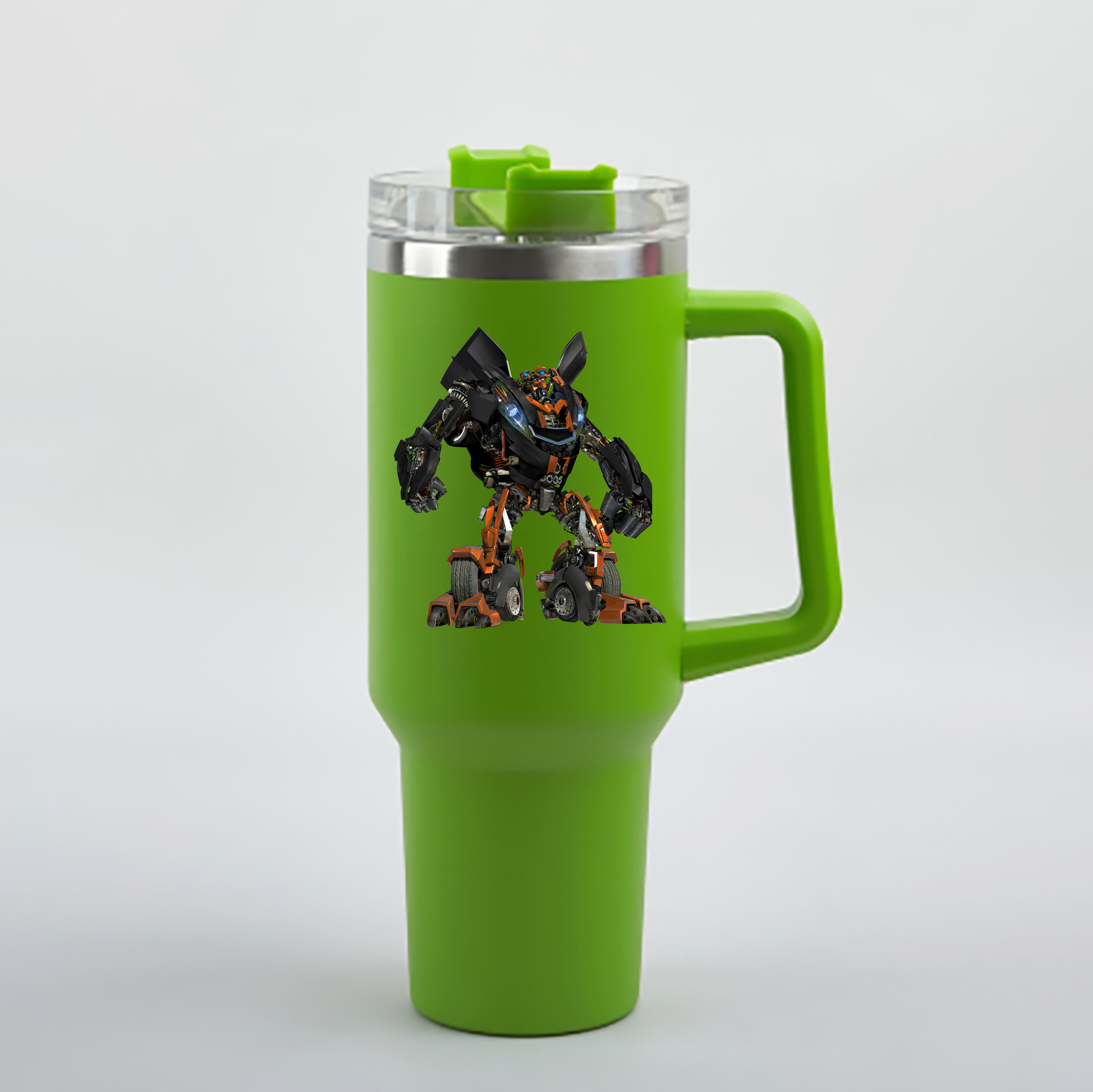（画像用） Transformers トランスフォーマー 1200mL車用タンブラー - クリスタルステッカー（プラスチックストロー付き）